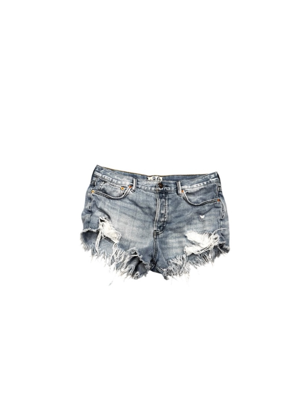 We The Free 30 Distressed Denim Shorts Frayed Hem High Rise Festival
